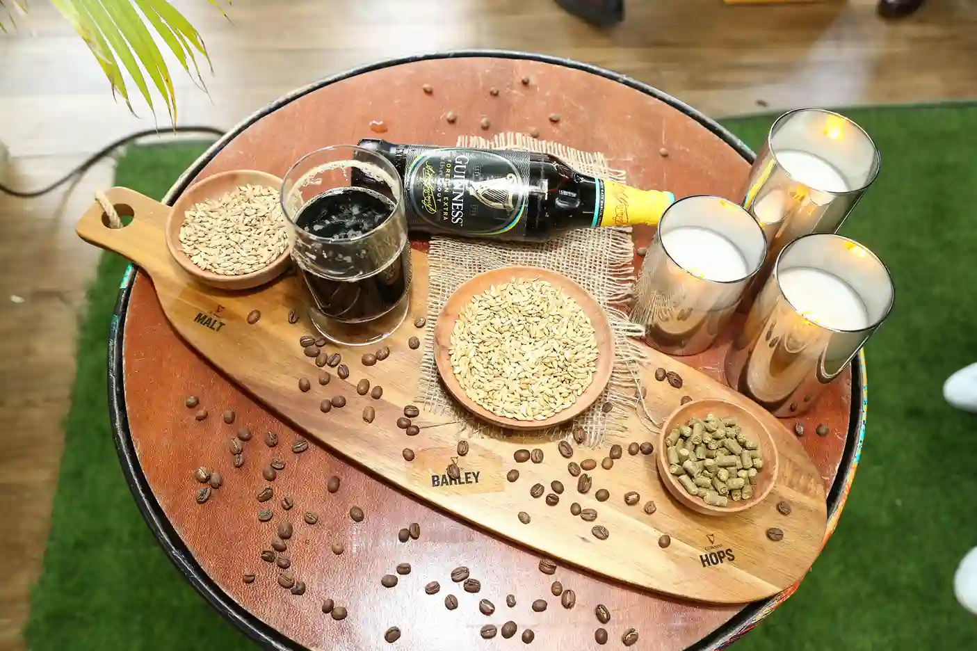 A display of Guiness stout ingredients during the Beer Festival held at Nairobi Street Kitchen on the 8th – 9th July.