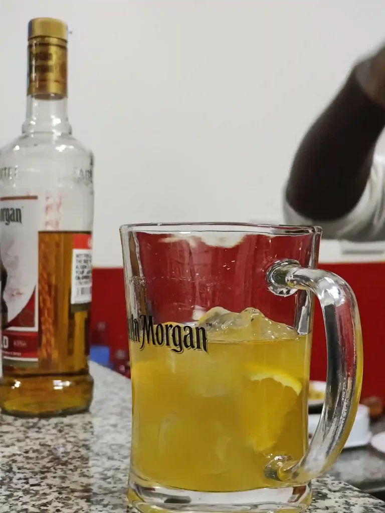 Captain Morgan and ginger cocktail