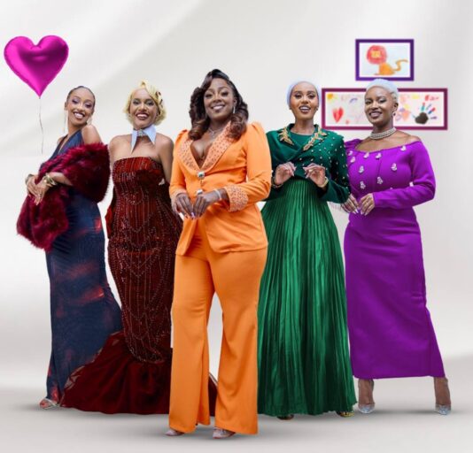 Cast of ' The Mommy Club' show from left - Lynn Njihia, Pierra Makena, Jackie Matubia, Carey Priscilla, and Ofentse Tsipa