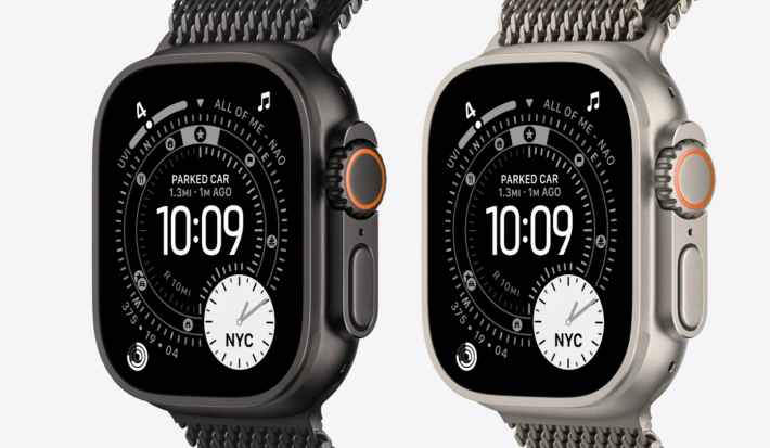 Apple Watch Ultra 3 showcased with rugged titanium casing and satellite connectivity.