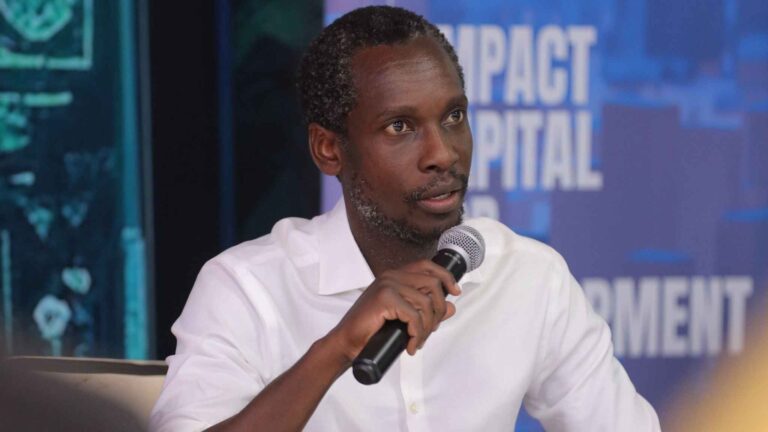 Aéko Ongodia, Founder and CEO at XENO addressing audience at Impact Capital forum