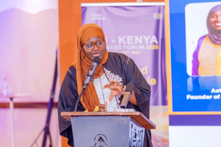 Astou Dia speaking at EU–Kenya Business Forum on fintech and inclusive financing
