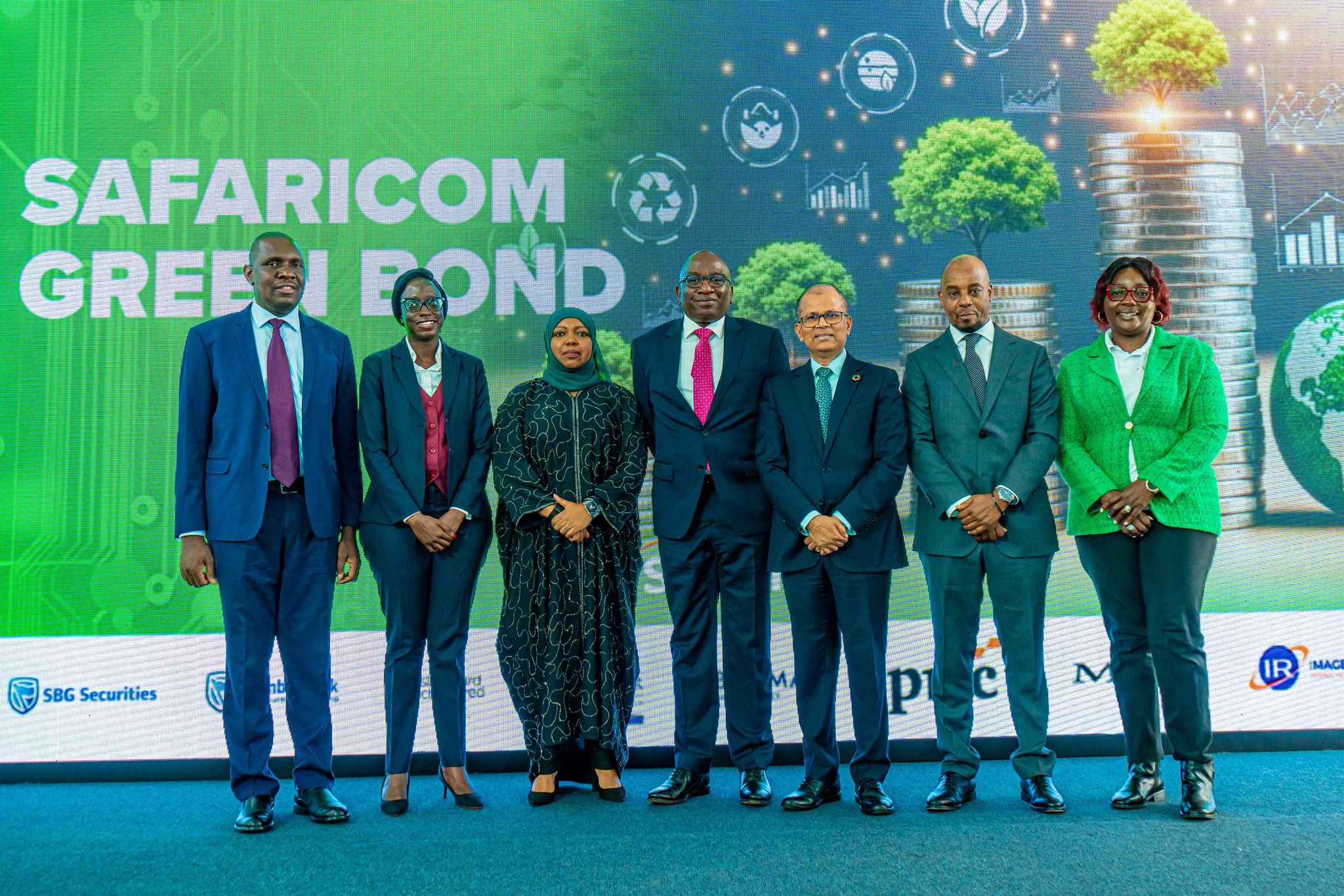 Safaricom executives and NSE leaders at bond listing ceremony