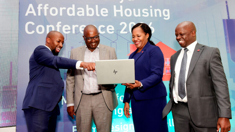 Absa Bank Kenya executives at the 2026 IHS Affordable Housing Conference where the bank unveiled its developer off-taker mortgage solution
