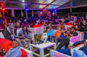 Football fans gather at Uhuru Park Grounds during the World Cup opening celebration, enjoying the live match screening and entertainment as they shared the excitement of the tournament.