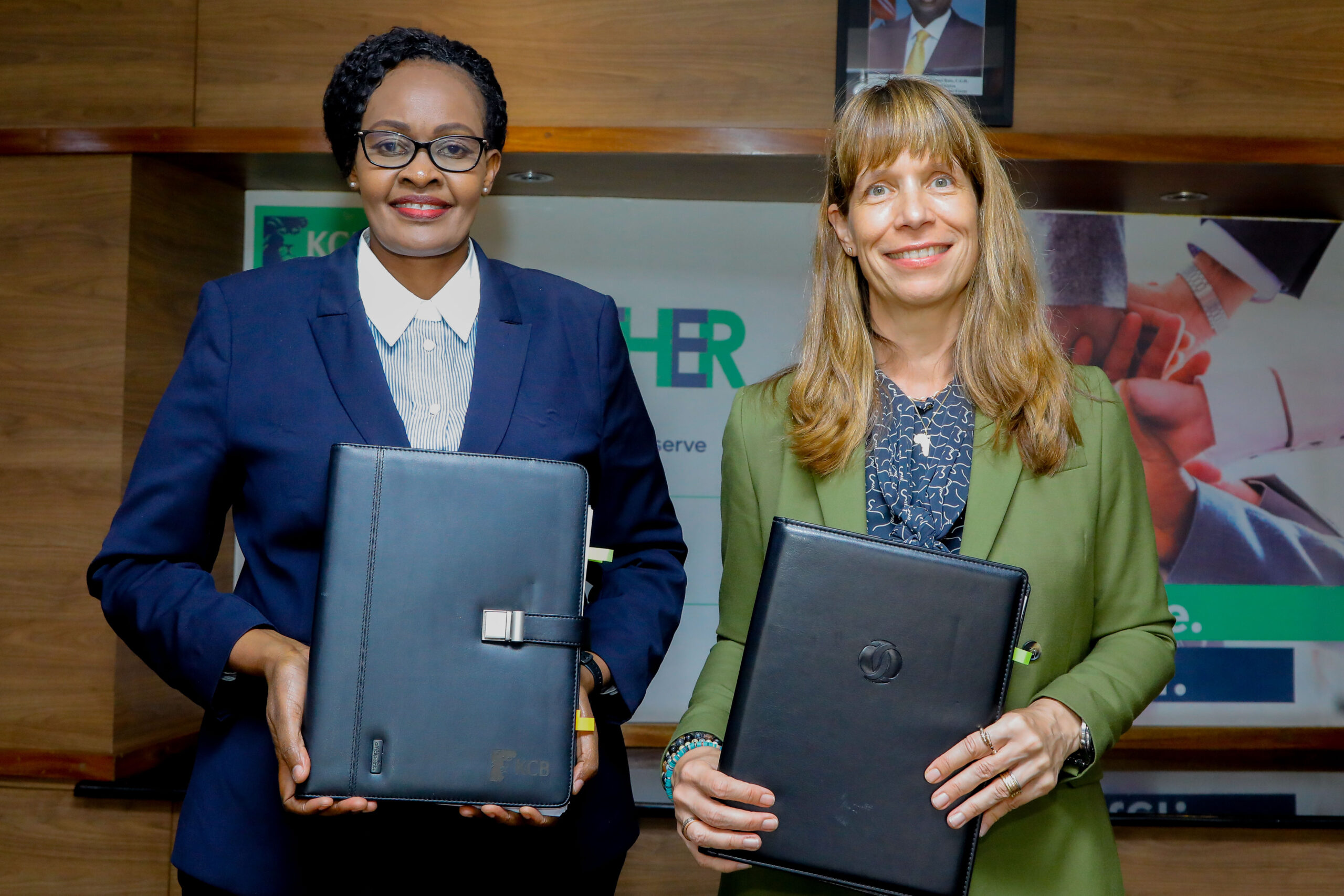 Annastacia Kimtai and Heike Harmgart sign KCB EBRD $100 million MSME financing deal