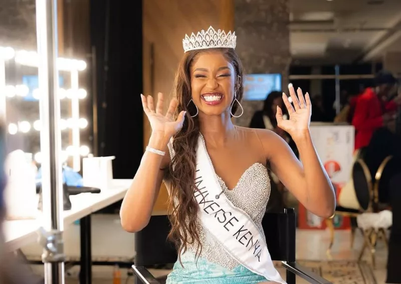 Jean Ojiro crowned Miss Universe Kenya 2026 wearing sash and crown