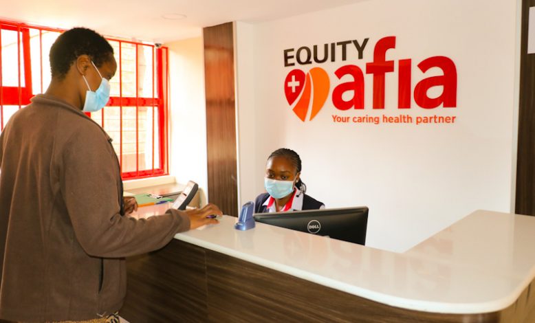 A client is being attended to at the Equity Afia Kasarani clinic. Equity Afia has opened 3 new clinics in Changamwe, Kasarani and Kiambu.