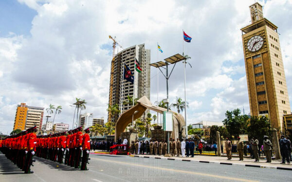 Soldiers outside the National Parliament of Kenya