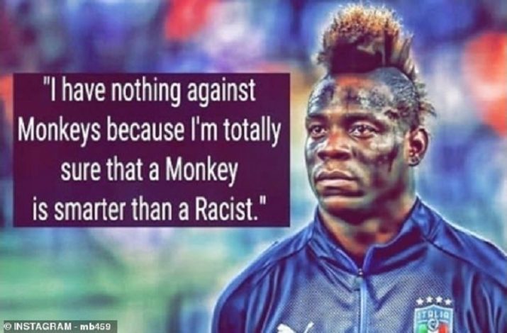 ‘I have nothing against monkeys..they are smarter than a racist’ blasts Mario Balotelli 