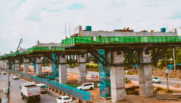 The Nairobi Expressway during its construction.