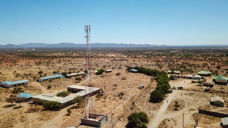 Safaricom Base transceiver station, (BTS) located at Olgulului in Kajiado County.
