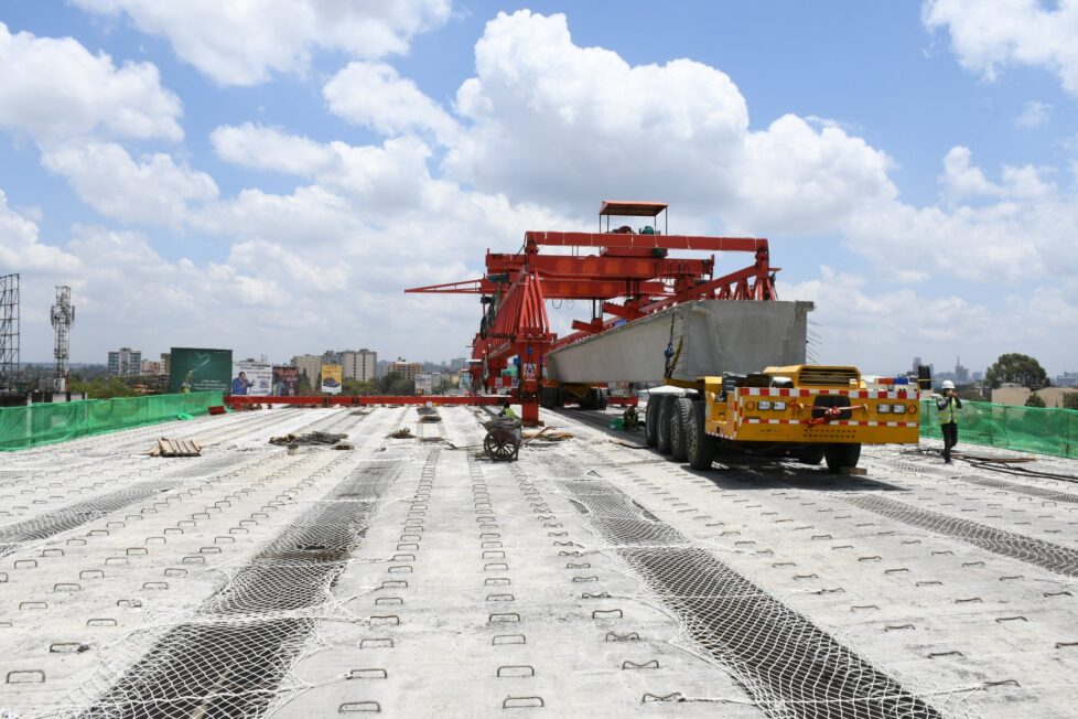 A section of The Nairobi Expressway during its construction.