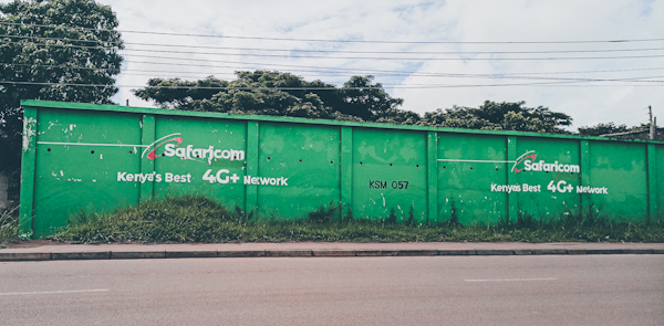 Safaricom 4G wall painted signage in Kisumu city