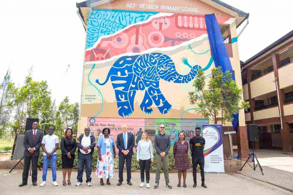 Mural elevating aspirations for education and culture unveiled in Kenya's Mukuru Kwa Reuben Slum