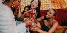 Women Having a Toast at a Party on International Womens Day
