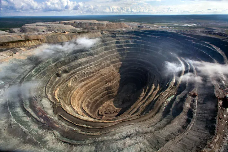 Udachnaya mine, one of the world's largest open pit diamond mines. ALROSA