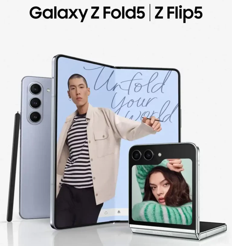 Samsung's fifth generation of foldable smartphones; Galaxy Z Fold5 and Z Flip5.