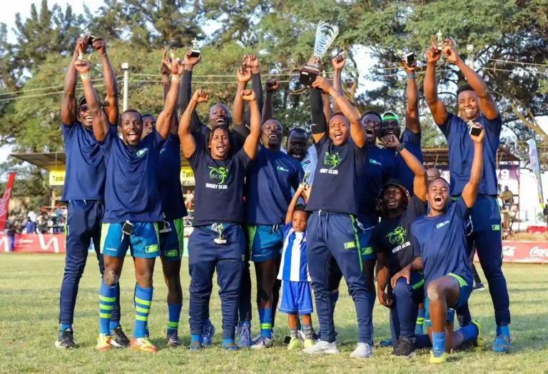 KCB Rugby Club lift the Christies 2023 Cup after defeating Strathmore Leos 17-12