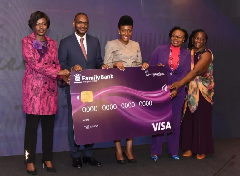 African Guarantee Fund Group CEO Jules Ngankam, Family Bank CEO Rebecca Mbithi, The Bank’s Board Director Mary Mburu, Nominated Senator for Nairobi County Tabitha Mutinda and Githunguri MP Gathoni Wamuchomba during the unveiling of Queen Banking, an exclusive woman banking proposition where the Bank has set aside KES 50 billion to drive financial inclusion for the next two years.