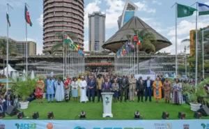 President William Ruto at the Kenya International Convention Centre, Nairobi host for Africa Climate Summit and Africa Climate Week. Kenya and the EU finalize a trade deal, the Economic Partnership Agreement that will boost trade and investment, as well as sustainability and development cooperation