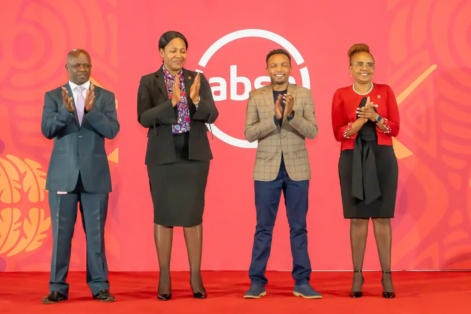 L-R Absa Managing Executive Corporate and Investment Banking James Agin, Business Banking Director Elizabeth Wasunna, CEO Finplus Wilson Kageni and Transactional Banking Director Lydia Karanja during the launch of Wezesha Stock Solution