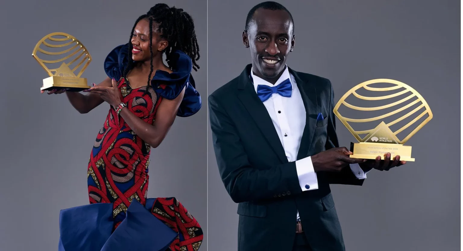 Faith Kipyegon and Kelvin Kiptum were among the six athletes honored as World Athletes of the Year for 2023. in Monaco, France.