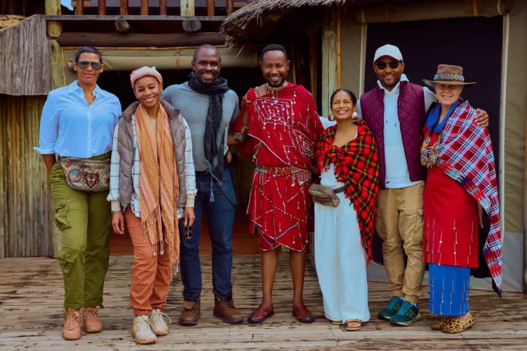 Mara Napa Camp Hosts Hollywood Stars and Black Travel Business Owners for Unforgettable Maasai Mara Experience. The group included Olugbenga Enitan Temitope Akinnagbe and Anika Noni Rose, alongside leaders in the black travel industry.