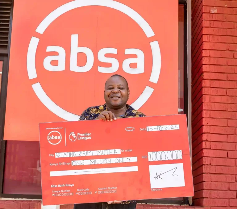 Augustino Kirimi Mutea, a businessman from Embu County, is the first winner of a KES1 million cash prize in the ongoing Deposit and Win campaign spearheaded by Absa Bank Kenya.