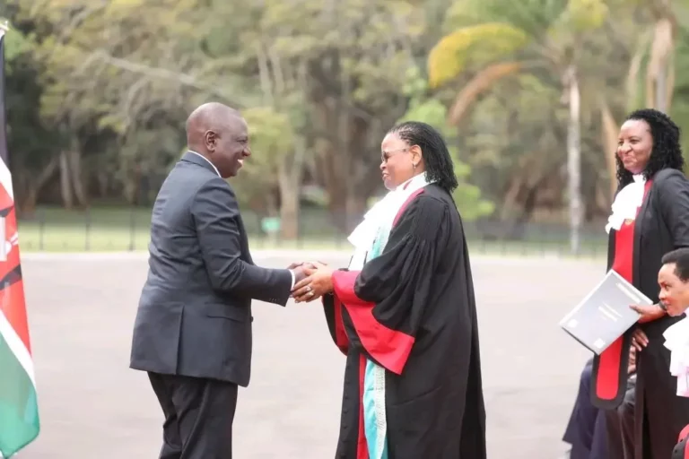 Chief Justice Martha Koome and President William Ruto in a past engagement.