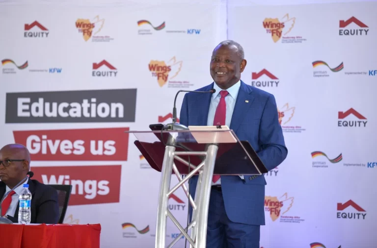 Dr. James Mwangi, Equity Group Foundation Executive Chairman at the commissioning ceremony of the 2024 Wings to Fly at Pangani Girls School