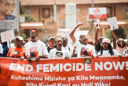 Hundreds of Kenyans protest at violence against women as a result of Femicide crisis in Kenya Image: William X: @wokaen