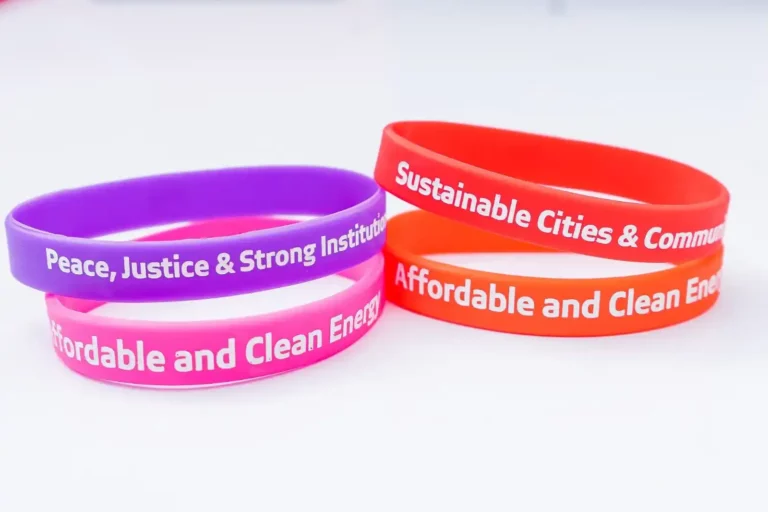 ABSA Kenya wrist bands showing the Sustainability areas of focus