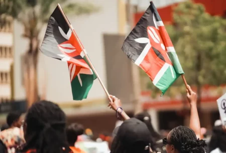 Women waving two Kenyan flags when hundreds of Kenyans protested at violence against women dubbed #EndFemicideKE. The 2024 Edelman Trust Barometer Kenya report reveals that NGOs are the most trusted to integrate innovation into society with 76% of Kenyans trusting them – putting them ahead of business (70% trust), media (66%), and government (47%).