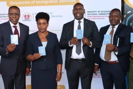Julius Bitok at the Kenya Directorate of Immigration Services when eceived printing booklets, a pivotal step in enhancing service delivery within the immigration department.