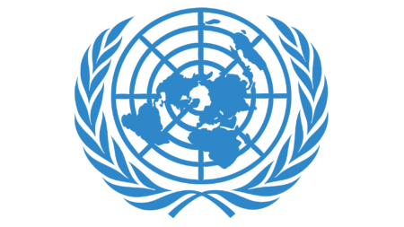 The United Nations logo is seen at the United Nations Headquarters in New York. The UN General Assembly has adopted its first ever resolution on Artificial Intelligence. Ensuring safe, secure and trustworthy AI systems is in all our interest.