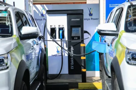 Kenya Power electric vehicle charging station at Stima Plaza in Nairobi