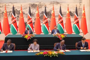 Kenya-China partnership thrives! At Beijing’s Great Hall, Presidents Xi Jinping and William Ruto oversee 20 trade agreements, fostering sustainable, people-centered growth through the Belt and Road Initiative.