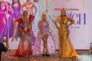 The cast of Nairich Show - Amber Ray, Phoina and Risper Faith