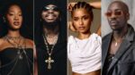 A collage of African artists: Tems, Diamond Platnumz, Tyla and Bien
