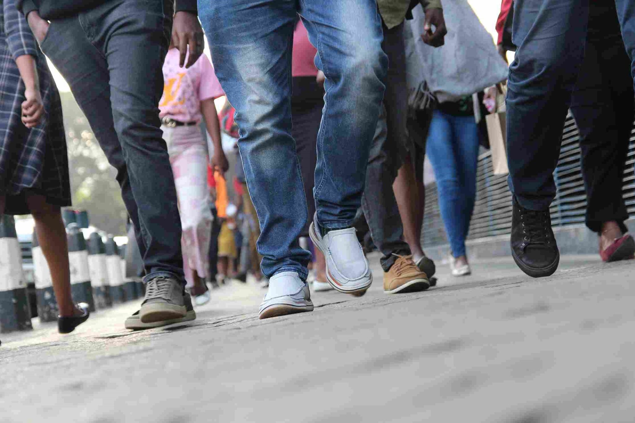 People walking in the streets of Nairobi.