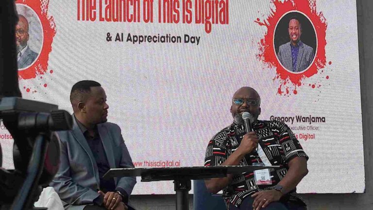 Mr. Gregory Wanjama Mwaura, CEO of This is Digital, and Moses Kemibaro, Founder & CEO of Dotsavvy, at the official launch of the AI Literacy Program — driving forward Africa’s tech future by empowering the next generation with vital AI skills.