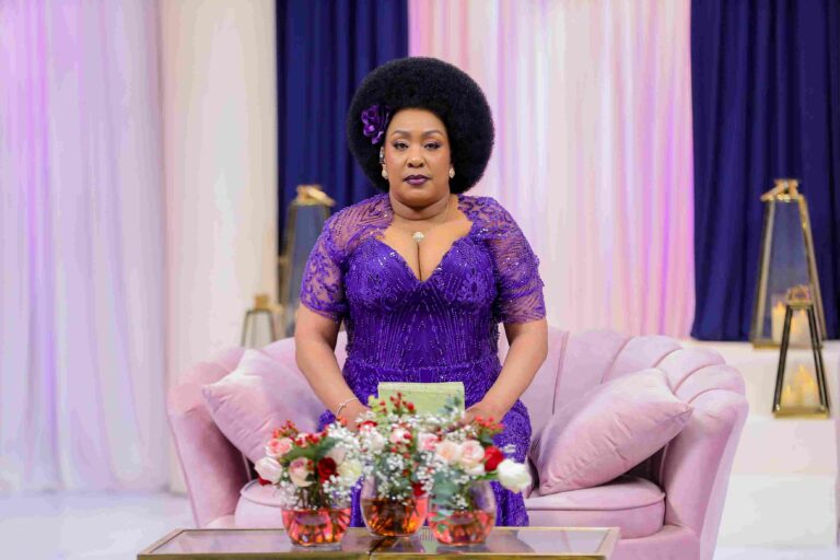 Veteran radio presenter Cess Mutungi sits center stage during The Mommy Club NBO reunion, engaging the cast with bold questions and signature charisma. Dressed in a chic ensemble, she leads the two-part special airing on 29 August and 5 September 2025, bringing her iconic voice and fearless energy to the screen.