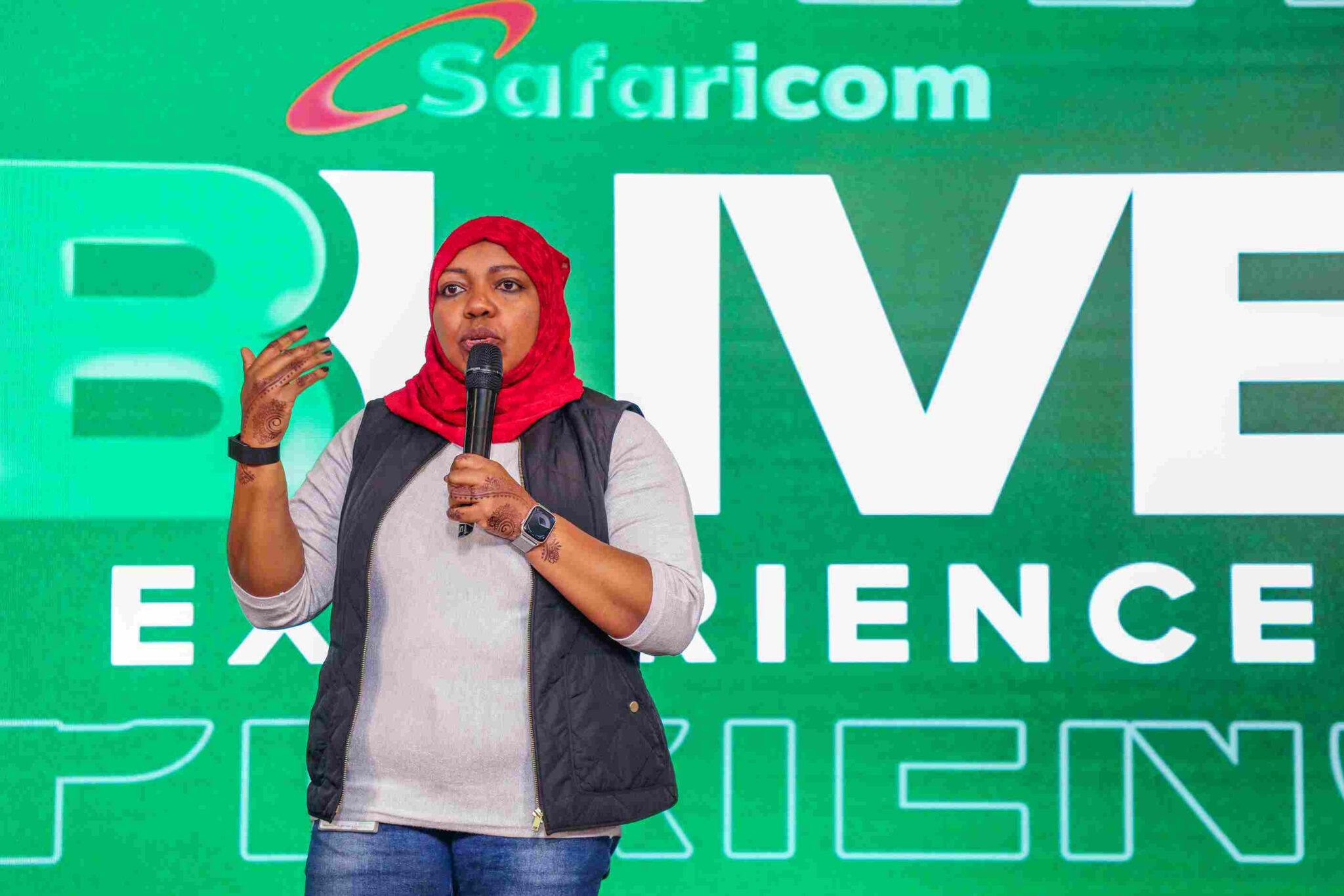 Fawzia Ali-Kimanthi at Safaricom B-Live launch showcasing time-based data bundles
