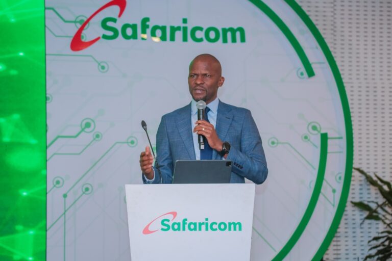 Safaricom Innovation Day Showcases AI-Driven Future for Kenyan Enterprises Frankline Okata speaking at Safaricom Innovation Day, addressing enterprise clients at Michael Joseph Centre
