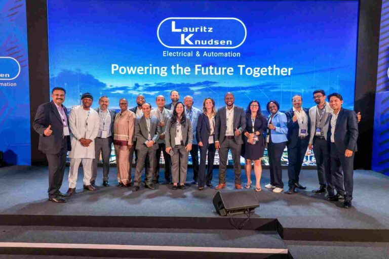 Lauritz Knudsen executives and guests at Kenya launch event in Nairobi, celebrating entry into African market.