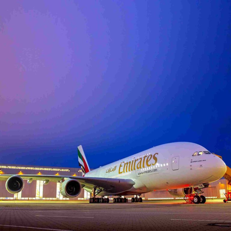 Emirates A380 aircraft at Nairobi’s Jomo Kenyatta International Airport