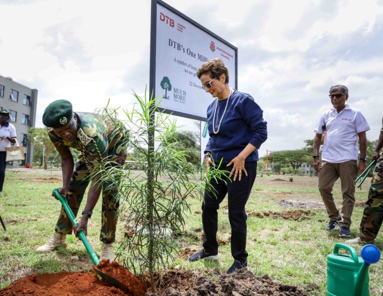 Nasim Devji, Murali Natarajan, and Dr. Clement Ng’oriareng at DTB One Millionth Tree event
