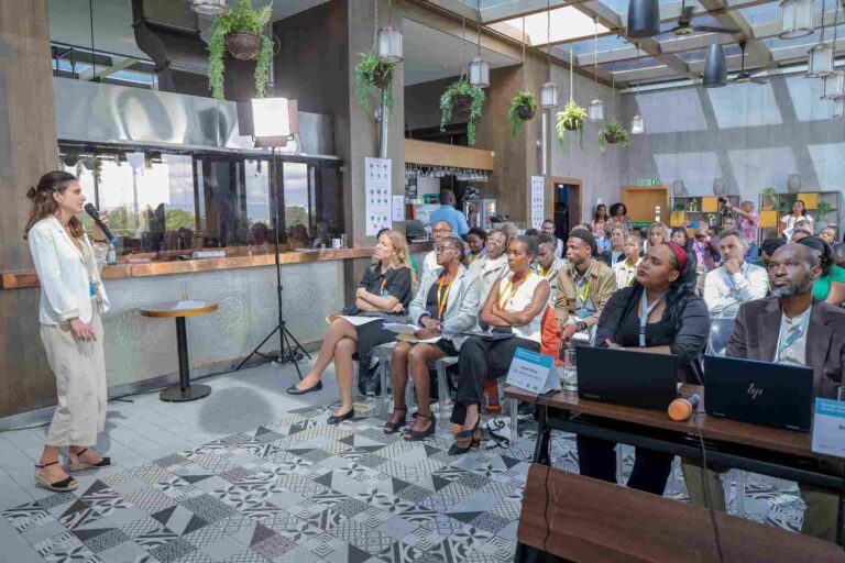 Emily Amann presenting the Circular Venture Blueprint at CEIC Connect Forum in Nairobi.