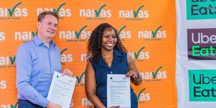 Naivas and Uber Eats Partner to Boost Kenya’s Online Shopping Naivas CEO Andreas Von Paleske and Uber Eats GM Wangui Mbugua at partnership launch in Nairobi, November 13, 2025